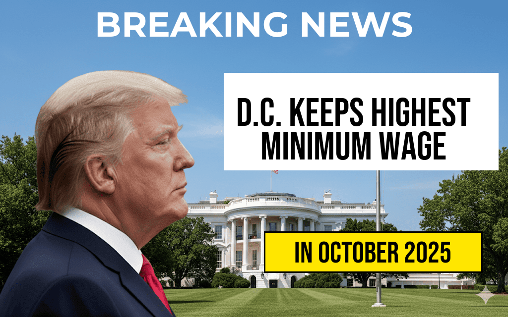 Washington D.C. Maintains Leadership with Highest Minimum Wage at $17.95 per Hour